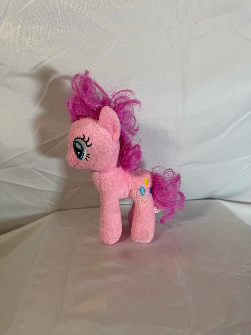 Ty Pink Pony Plush with Purple Mane and Tail